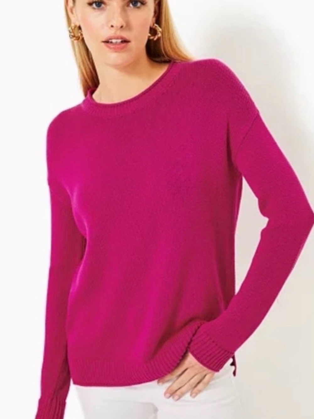 Lilly Pulitzer Scoop Neck Sweater in Fuchsia Pink